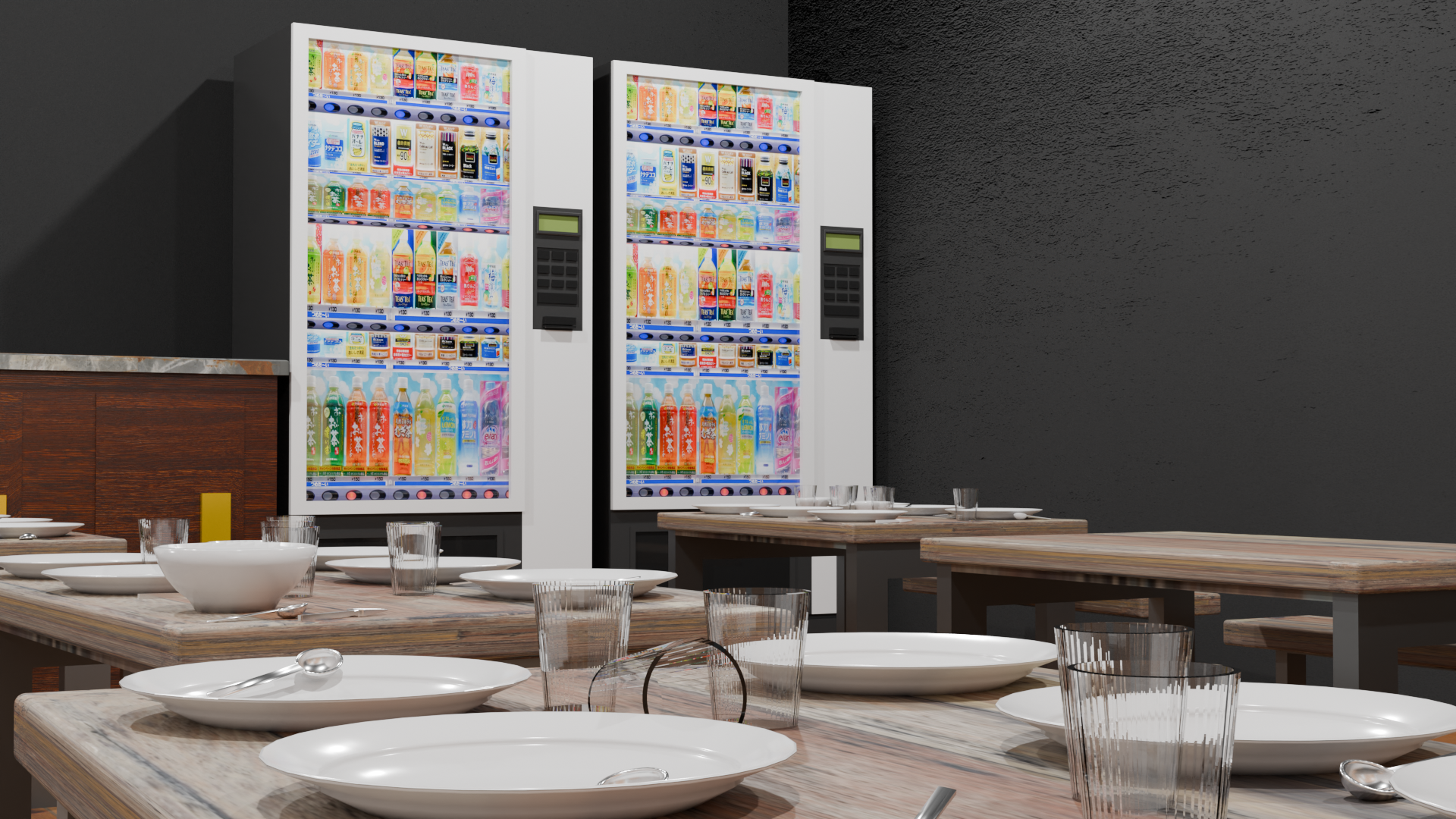 View of vending machines.